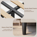 Modern Upholstered Platform Bed Frame, Velvet Bed Frame with Wingback Headboard