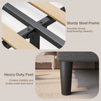 Modern Upholstered Platform Bed Frame, Velvet Bed Frame with Wingback Headboard