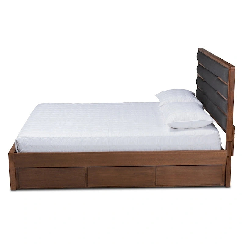 Modern and Contemporary Upholstered and Wood Platform Storage Bed