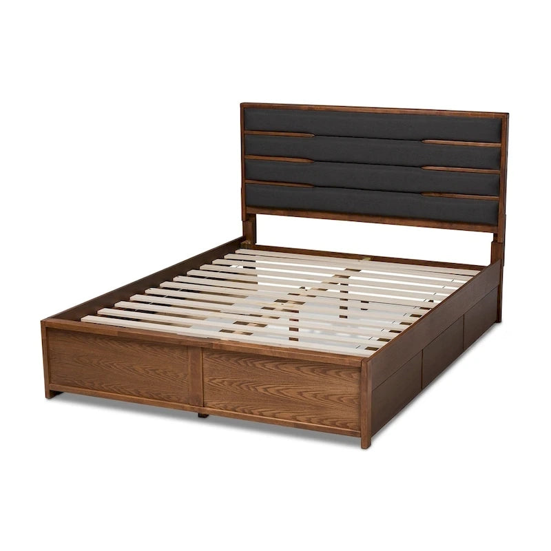 Modern and Contemporary Upholstered and Wood Platform Storage Bed