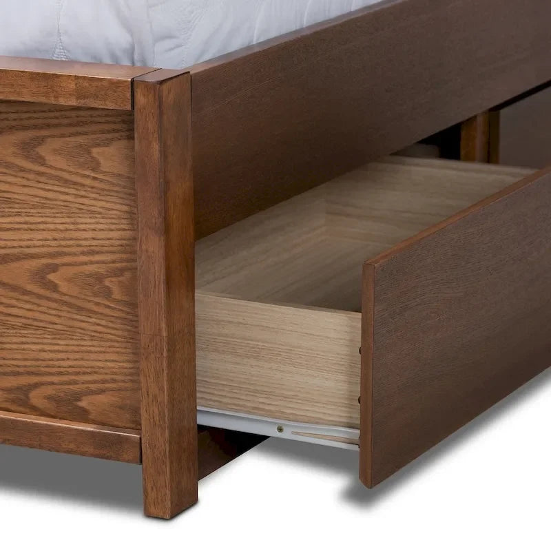 Modern and Contemporary Upholstered and Wood Platform Storage Bed
