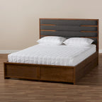 Modern and Contemporary Upholstered and Wood Platform Storage Bed
