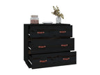 Black Sideboard 80x40x75 cm Solid Pine Wood 47843BVVO