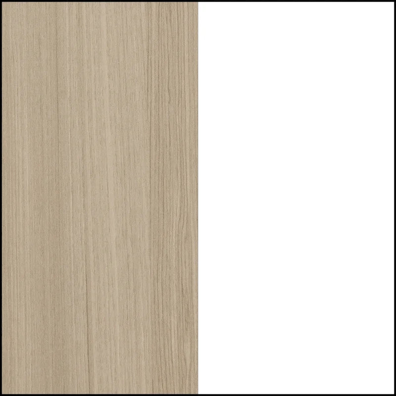 Scandinavian Computer Desk with Built-in Power Bar - 2 USB Ports, 3 Drawers, Melamine Top, Wooden Legs, Home Office Desk, BIFMA Certified