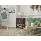 American Style 2-Drawer Side Table - Wood Grain Finish, 28.5" Height, 130 lb Capacity, MDF, Nightstand or End Table