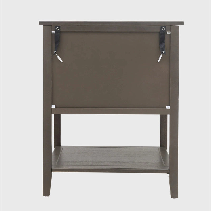 American Style 2-Drawer Side Table - Wood Grain Finish, 28.5" Height, 130 lb Capacity, MDF, Nightstand or End Table