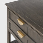 American Style 2-Drawer Side Table - Wood Grain Finish, 28.5" Height, 130 lb Capacity, MDF, Nightstand or End Table