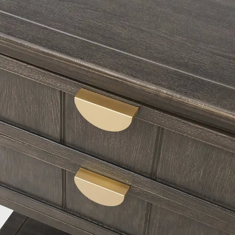 American Style 2-Drawer Side Table - Wood Grain Finish, 28.5" Height, 130 lb Capacity, MDF, Nightstand or End Table