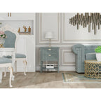 American Style 2-Drawer Side Table - Wood Grain Finish, 28.5" Height, 130 lb Capacity, MDF, Nightstand or End Table