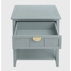 American Style 2-Drawer Side Table - Wood Grain Finish, 28.5" Height, 130 lb Capacity, MDF, Nightstand or End Table