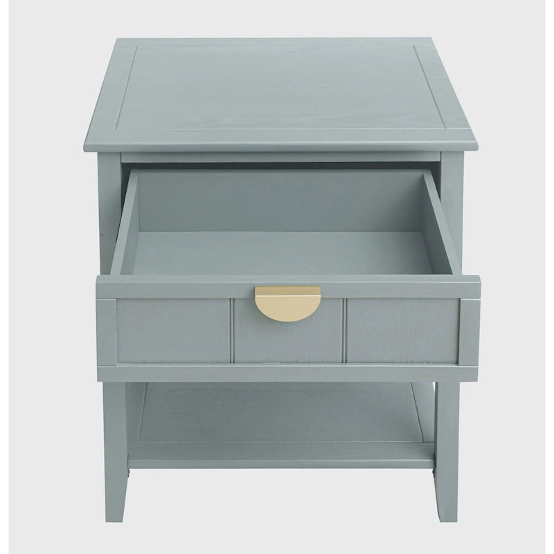 American Style 2-Drawer Side Table - Wood Grain Finish, 28.5" Height, 130 lb Capacity, MDF, Nightstand or End Table