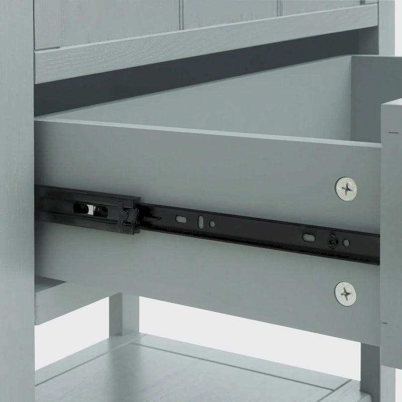 American Style 2-Drawer Side Table - Wood Grain Finish, 28.5" Height, 130 lb Capacity, MDF, Nightstand or End Table