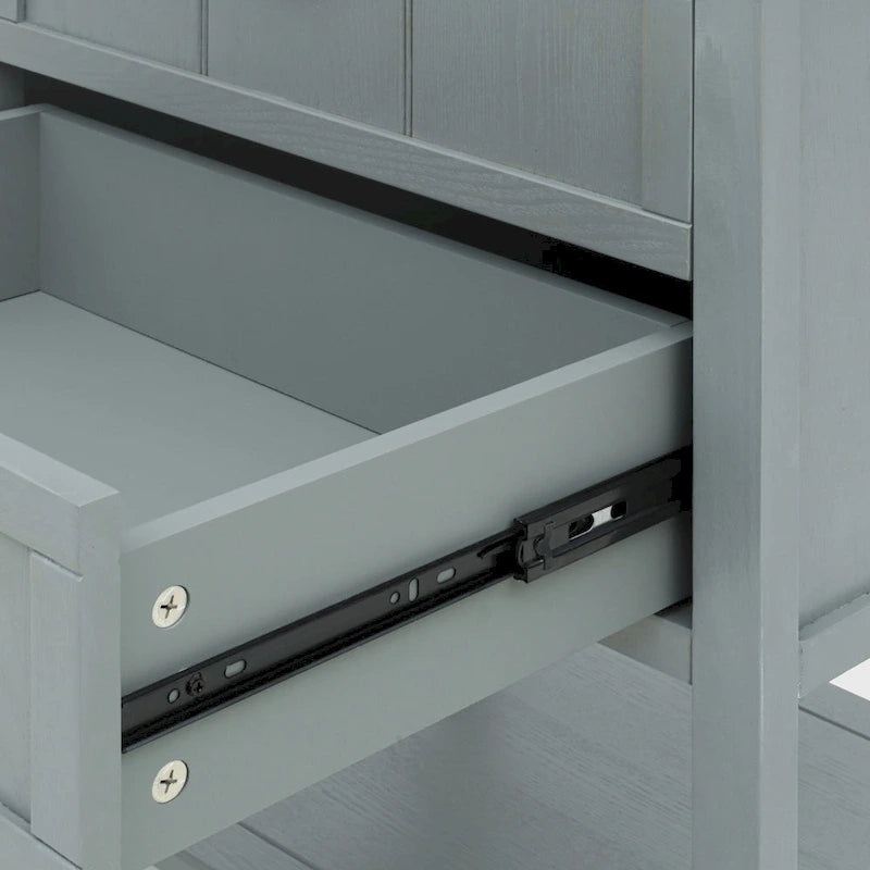 American Style 2-Drawer Side Table - Wood Grain Finish, 28.5" Height, 130 lb Capacity, MDF, Nightstand or End Table