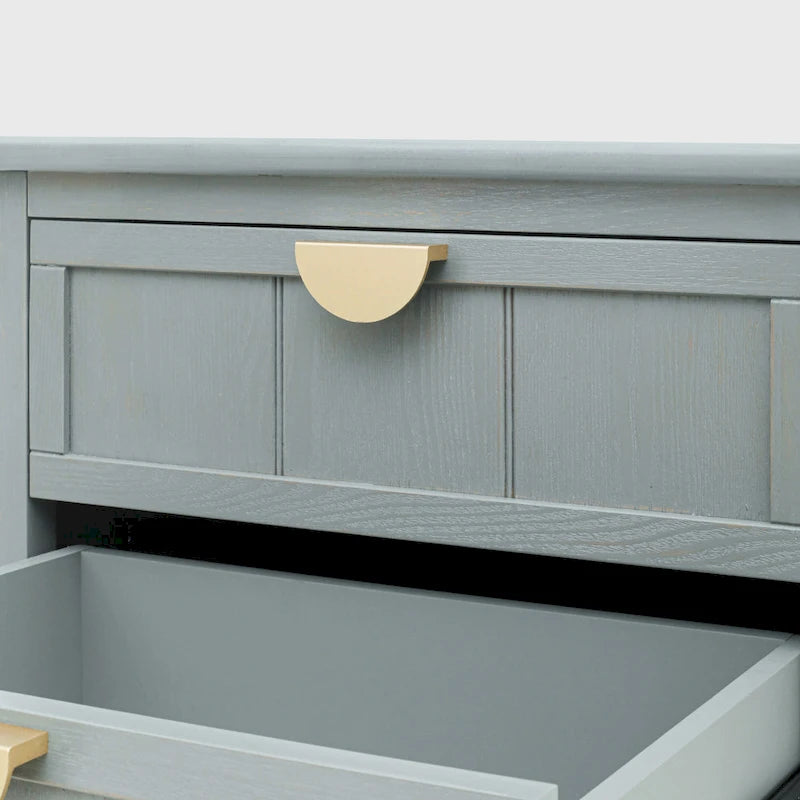 American Style 2-Drawer Side Table - Wood Grain Finish, 28.5" Height, 130 lb Capacity, MDF, Nightstand or End Table