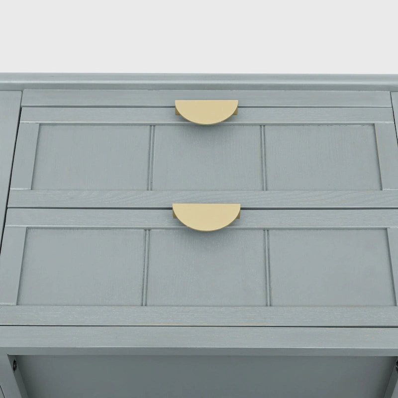 American Style 2-Drawer Side Table - Wood Grain Finish, 28.5" Height, 130 lb Capacity, MDF, Nightstand or End Table