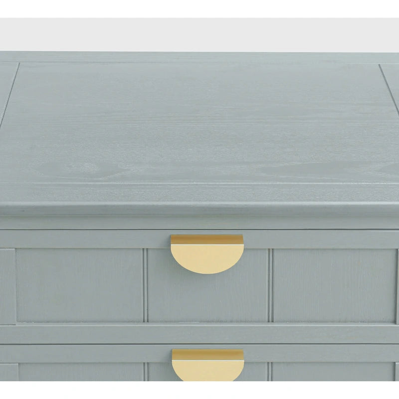 American Style 2-Drawer Side Table - Wood Grain Finish, 28.5" Height, 130 lb Capacity, MDF, Nightstand or End Table