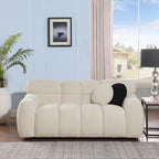 64.96" Marshmallow Sofa - Boucle Fabric, 2-Seater Loveseat, Beige, Modern Cloud Couch