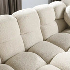 64.96" Marshmallow Sofa - Boucle Fabric, 2-Seater Loveseat, Beige, Modern Cloud Couch