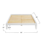 Solid Wood King Platform Bed with Japanese Joinery - Mid-Century Modern Low Profile, Minimalist Design, Under-Bed Storage Space