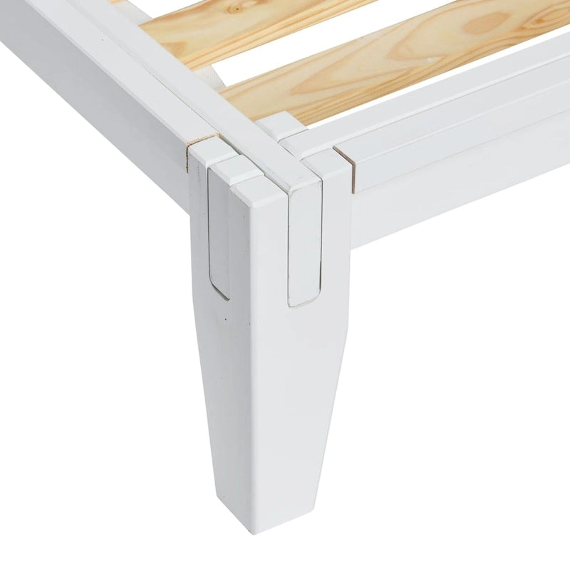 Solid Wood King Platform Bed with Japanese Joinery - Mid-Century Modern Low Profile, Minimalist Design, Under-Bed Storage Space