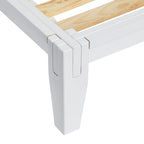 Solid Wood King Platform Bed with Japanese Joinery - Mid-Century Modern Low Profile, Minimalist Design, Under-Bed Storage Space