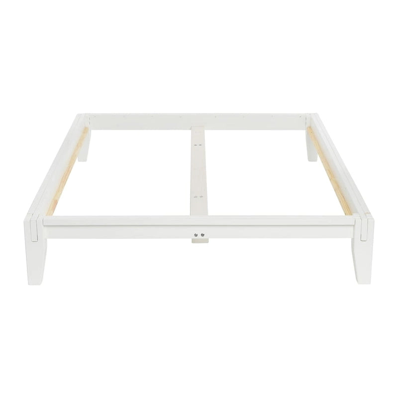 Solid Wood King Platform Bed with Japanese Joinery - Mid-Century Modern Low Profile, Minimalist Design, Under-Bed Storage Space