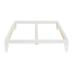 Solid Wood King Platform Bed with Japanese Joinery - Mid-Century Modern Low Profile, Minimalist Design, Under-Bed Storage Space