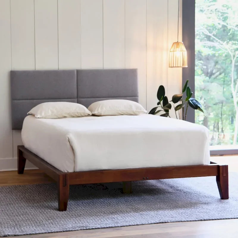 Solid Wood King Platform Bed with Japanese Joinery - Mid-Century Modern Low Profile, Minimalist Design, Under-Bed Storage Space