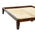 Solid Wood King Platform Bed with Japanese Joinery - Mid-Century Modern Low Profile, Minimalist Design, Under-Bed Storage Space