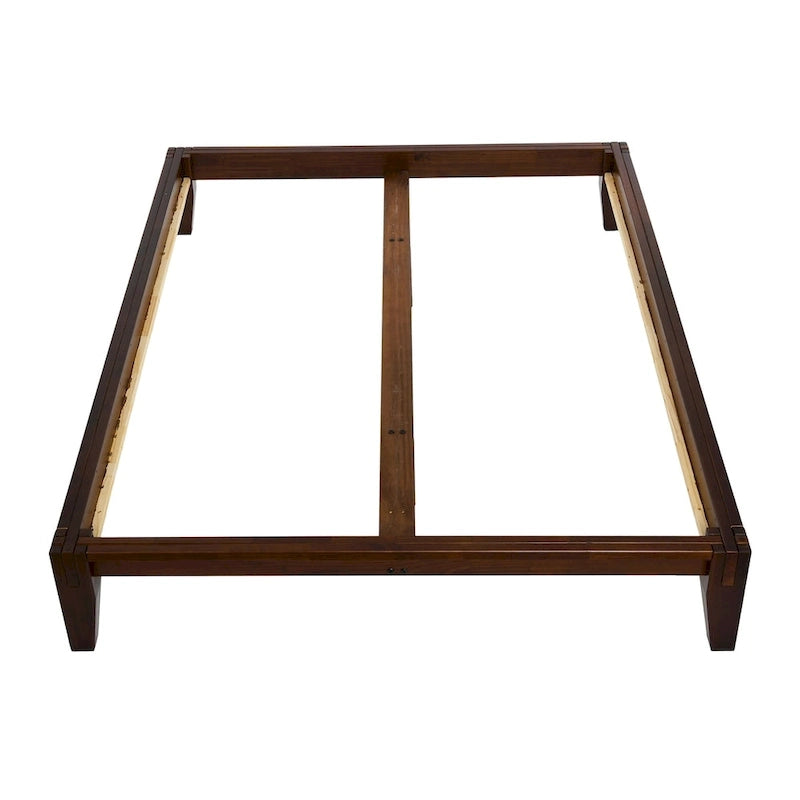 Solid Wood King Platform Bed with Japanese Joinery - Mid-Century Modern Low Profile, Minimalist Design, Under-Bed Storage Space