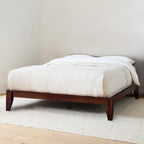 Solid Wood King Platform Bed with Japanese Joinery - Mid-Century Modern Low Profile, Minimalist Design, Under-Bed Storage Space