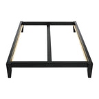 Solid Wood King Platform Bed with Japanese Joinery - Mid-Century Modern Low Profile, Minimalist Design, Under-Bed Storage Space