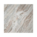 Natural Marble T-Shaped End Table - Handmade, 18.5" Height, Gray/Beige, Modern Side Table for Living Room or Bedroom, Stone Top