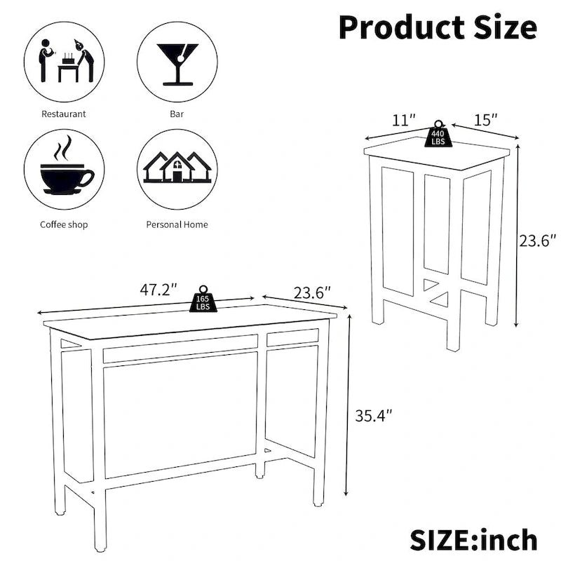 5-piece Modern Dining Table and Chair Set with Metal Frame