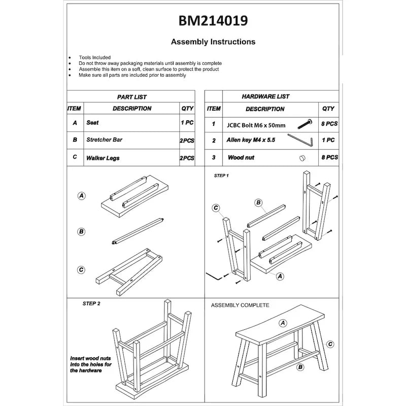 33" Acacia Wood Saddle Seat Bench - Angled Frame, Antique Brown Finish, 220 lb Capacity, Entryway, Dining, or Living Room Bench