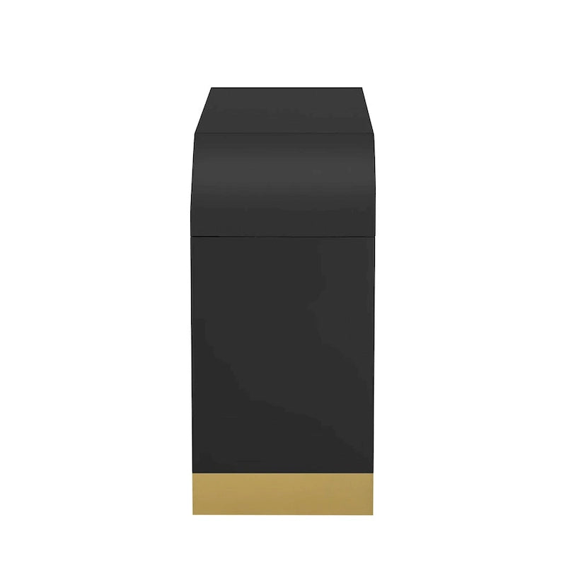 Modern dark walnut TV stand with adjustable shelves - made of pine wood and MDF, 59.8 inches tall, suitable for use as a TV cabinet in a study, living room, or entryway.