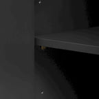 Modern dark walnut TV stand with adjustable shelves - made of pine wood and MDF, 59.8 inches tall, suitable for use as a TV cabinet in a study, living room, or entryway.