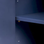 Modern dark walnut TV stand with adjustable shelves - made of pine wood and MDF, 59.8 inches tall, suitable for use as a TV cabinet in a study, living room, or entryway.