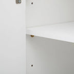 Modern dark walnut TV stand with adjustable shelves - made of pine wood and MDF, 59.8 inches tall, suitable for use as a TV cabinet in a study, living room, or entryway.