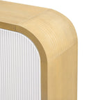 Modern dark walnut TV stand with adjustable shelves - made of pine wood and MDF, 59.8 inches tall, suitable for use as a TV cabinet in a study, living room, or entryway.