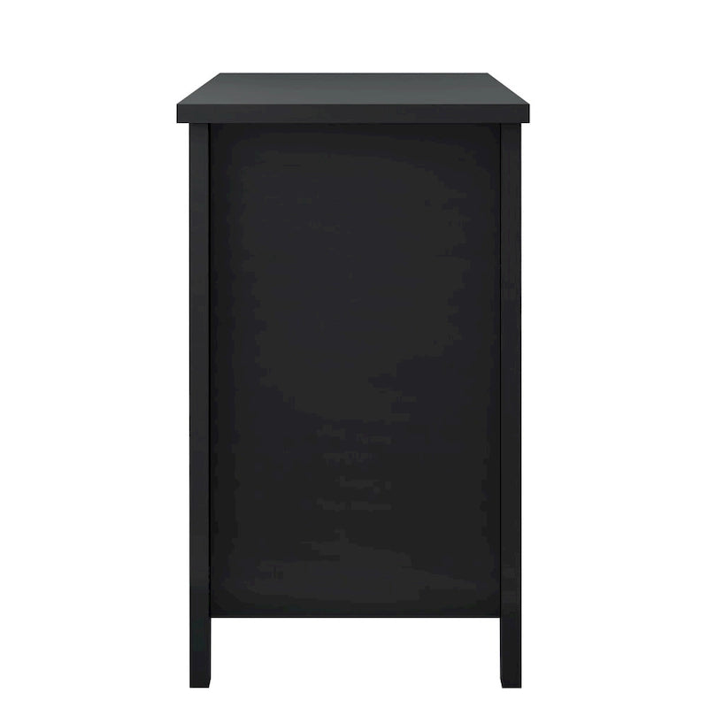 Farmhouse Black Solid Wood Entryway Storage Cabinet with 6 Drawers - 47.3" Long, 160 lb Capacity, Rustic Organizer for Hallway or Living Room