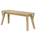 55" Solid Pine Wood Dining Set with Bench - Corona Table & Bench, Natural Finish, 29.92" Height, Easy Assembly for Kitchen