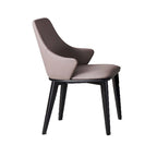 23 Inch Dining Chair Set of 2, Padded Tall Back, Beige Faux Leather