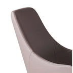 23 Inch Dining Chair Set of 2, Padded Tall Back, Beige Faux Leather