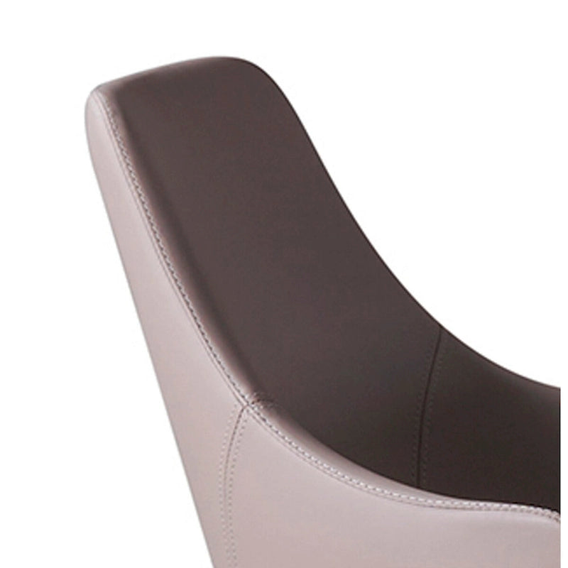 23 Inch Dining Chair Set of 2, Padded Tall Back, Beige Faux Leather