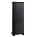 68.1" Tall Linen Cabinet with 2 Doors & 4 Drawers - Adjustable Shelves, MDF Waterproof Finish, Wall-Mounted Design for Bathroom, Bedroom, Entryway