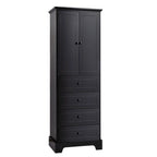 68.1" Tall Linen Cabinet with 2 Doors & 4 Drawers - Adjustable Shelves, MDF Waterproof Finish, Wall-Mounted Design for Bathroom, Bedroom, Entryway