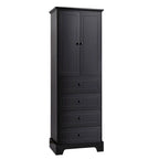 68.1" Tall Linen Cabinet with 2 Doors & 4 Drawers - Adjustable Shelves, MDF Waterproof Finish, Wall-Mounted Design for Bathroom, Bedroom, Entryway