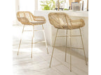 Bohometop - Set of 2 rattan bar stools with beige legs, 68cm high - Natural 00745ZNSM