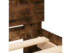 Bed frame with LED lighting, without mattress, smoked oak, 200x200 cm, 58523HRJS